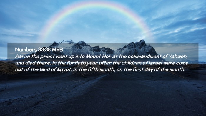 Picture 02 - Numbers 33:38 WEB Desktop Wallpaper - Aaron the priest went up into Mount Hor at the - Desktop Bible Verse Wallpaper