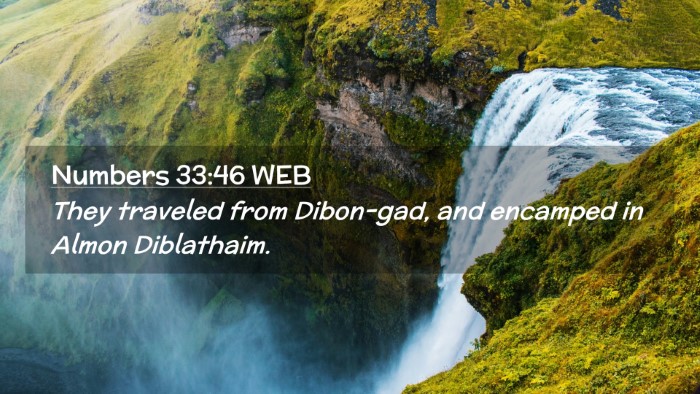 Picture 02 - Numbers 33:46 WEB Desktop Wallpaper - They traveled from Dibon-gad, and encamped in - Desktop Bible Verse Wallpaper