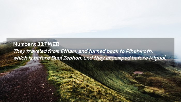 Picture 02 - Numbers 33:7 WEB Desktop Wallpaper - They traveled from Etham, and turned back to - Desktop Bible Verse Wallpaper