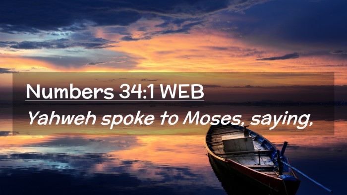 Picture 02 - Numbers 34:1 WEB Desktop Wallpaper - Yahweh spoke to Moses, - Desktop Bible Verse Wallpaper