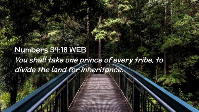 Picture 02 - Numbers 34:18 WEB Desktop Wallpaper - You shall take one prince of every tribe, to - Desktop Bible Verse Wallpaper