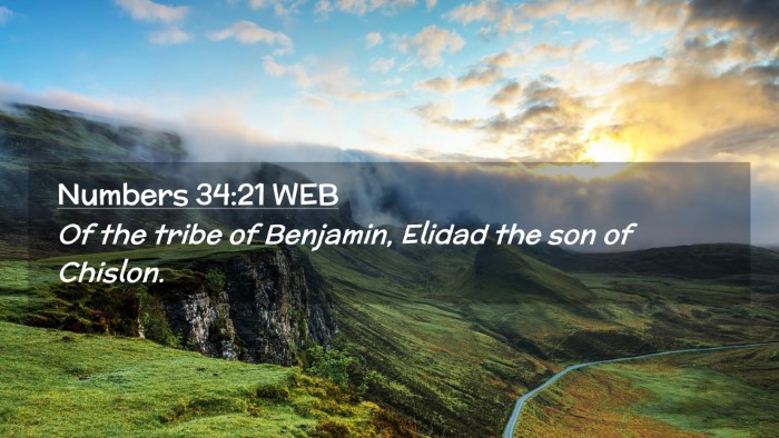 Picture 02 - Numbers 34:21 WEB Desktop Wallpaper - Of the tribe of Benjamin, Elidad the son of - Desktop Bible Verse Wallpaper