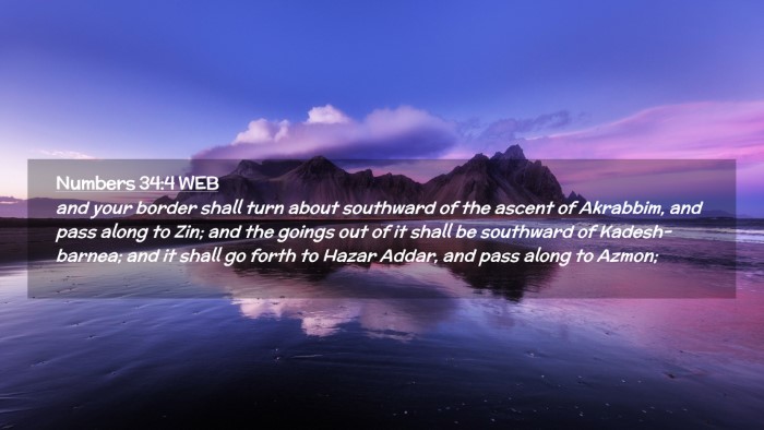 Picture 02 - Numbers 34:4 WEB Desktop Wallpaper - and your border shall turn about southward of the - Desktop Bible Verse Wallpaper