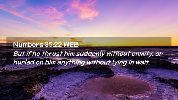 Picture 02 - Numbers 35:22 WEB Desktop Wallpaper - But if he thrust him suddenly without enmity, or - Desktop Bible Verse Wallpaper