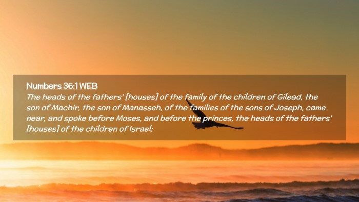 Picture 02 - Numbers 36:1 WEB Desktop Wallpaper - The heads of the fathers' [houses] of the family - Desktop Bible Verse Wallpaper
