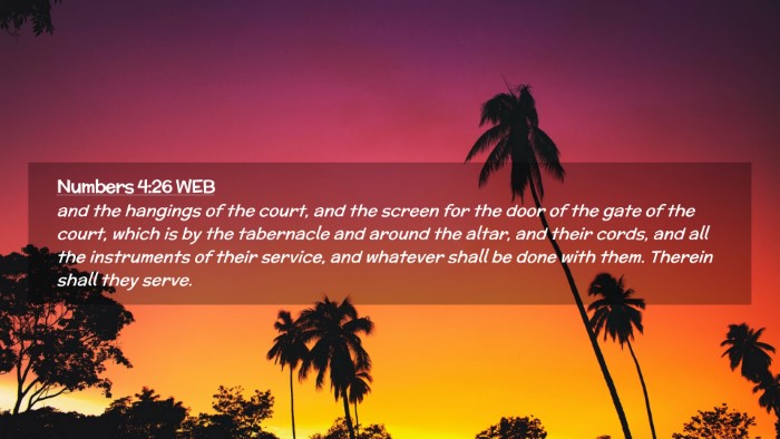 Picture 02 - Numbers 4:26 WEB Desktop Wallpaper - and the hangings of the court, and the screen for - Desktop Bible Verse Wallpaper