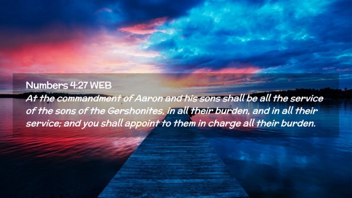 Picture 02 - Numbers 4:27 WEB Desktop Wallpaper - At the commandment of Aaron and his sons shall be - Desktop Bible Verse Wallpaper