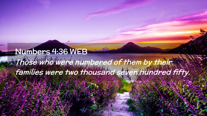 Picture 02 - Numbers 4:36 WEB Desktop Wallpaper - Those who were numbered of them by their families - Desktop Bible Verse Wallpaper