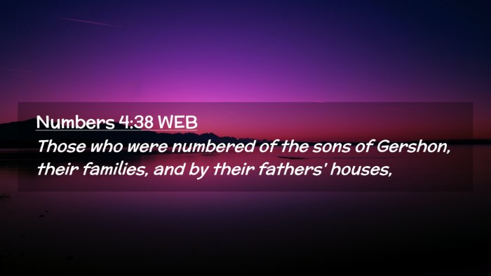 Picture 02 - Numbers 4:38 WEB Desktop Wallpaper - Those who were numbered of the sons of Gershon, - Desktop Bible Verse Wallpaper