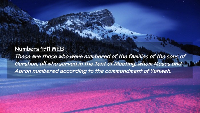Picture 02 - Numbers 4:41 WEB Desktop Wallpaper - These are those who were numbered of the families - Desktop Bible Verse Wallpaper