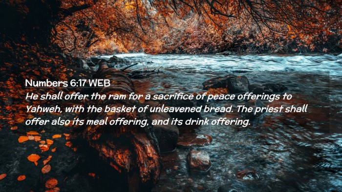 Picture 02 - Numbers 6:17 WEB Desktop Wallpaper - He shall offer the ram for a sacrifice of peace - Desktop Bible Verse Wallpaper