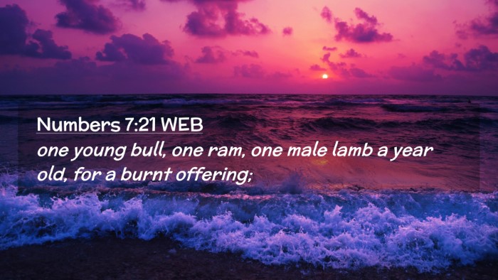 Picture 02 - Numbers 7:21 WEB Desktop Wallpaper - one young bull, one ram, one male lamb a year - Desktop Bible Verse Wallpaper