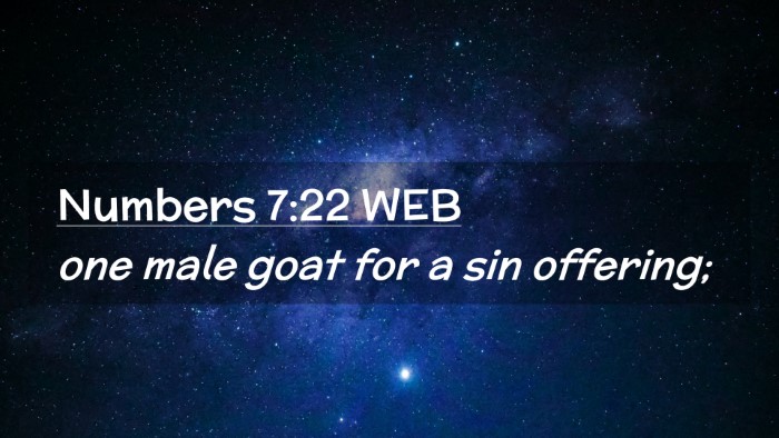 Picture 02 - Numbers 7:22 WEB Desktop Wallpaper - one male goat for a sin - Desktop Bible Verse Wallpaper
