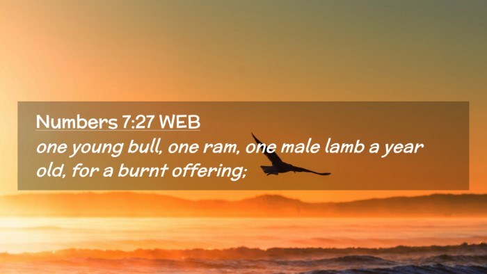 Picture 02 - Numbers 7:27 WEB Desktop Wallpaper - one young bull, one ram, one male lamb a year - Desktop Bible Verse Wallpaper
