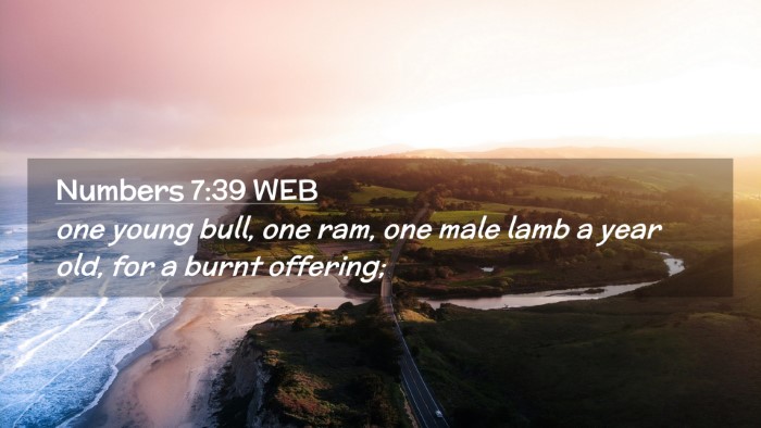 Picture 02 - Numbers 7:39 WEB Desktop Wallpaper - one young bull, one ram, one male lamb a year - Desktop Bible Verse Wallpaper