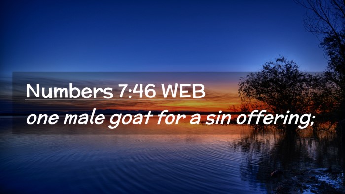 Picture 02 - Numbers 7:46 WEB Desktop Wallpaper - one male goat for a sin - Desktop Bible Verse Wallpaper
