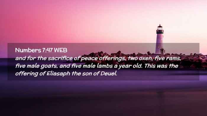 Picture 02 - Numbers 7:47 WEB Desktop Wallpaper - and for the sacrifice of peace offerings, two - Desktop Bible Verse Wallpaper
