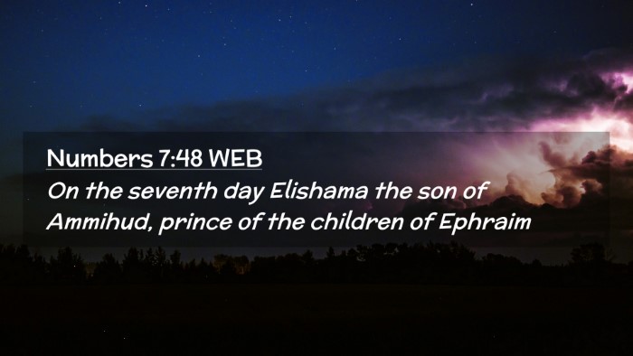 Picture 02 - Numbers 7:48 WEB Desktop Wallpaper - On the seventh day Elishama the son of Ammihud, - Desktop Bible Verse Wallpaper