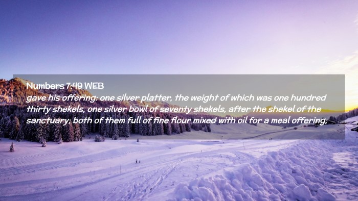 Picture 02 - Numbers 7:49 WEB Desktop Wallpaper - gave his offering: one silver platter, the weight - Desktop Bible Verse Wallpaper