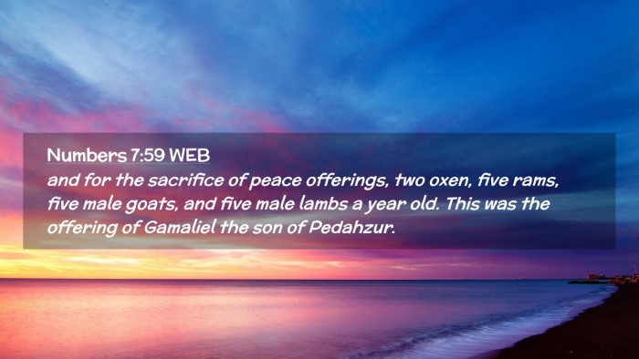 Picture 02 - Numbers 7:59 WEB Desktop Wallpaper - and for the sacrifice of peace offerings, two - Desktop Bible Verse Wallpaper