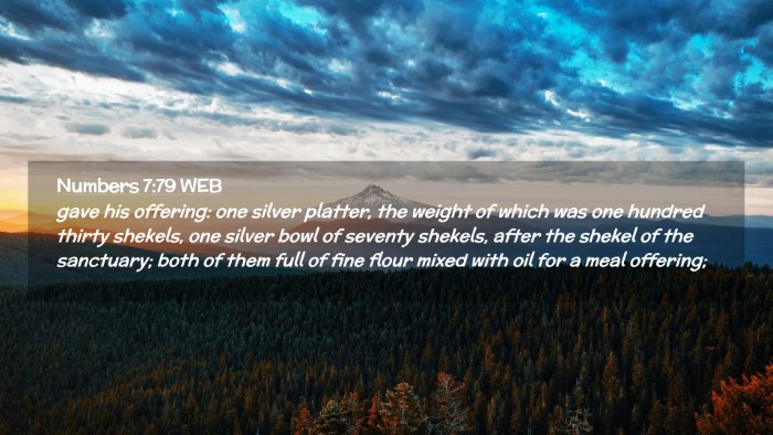 Picture 02 - Numbers 7:79 WEB Desktop Wallpaper - gave his offering: one silver platter, the weight - Desktop Bible Verse Wallpaper