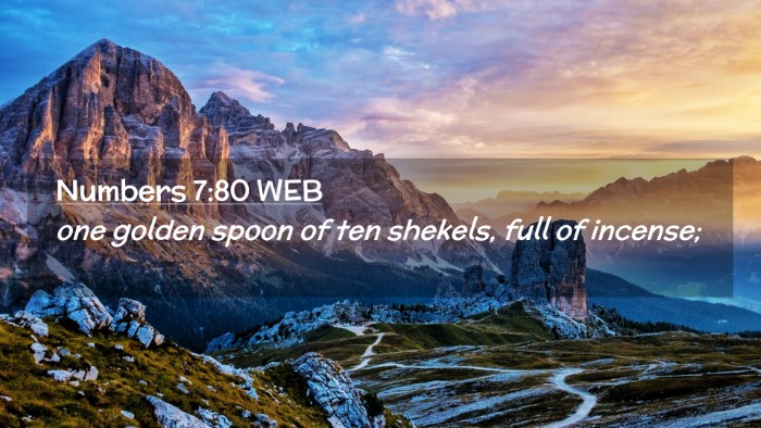 Picture 02 - Numbers 7:80 WEB Desktop Wallpaper - one golden spoon of ten shekels, full of - Desktop Bible Verse Wallpaper