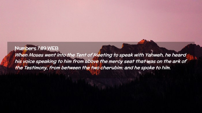 Picture 02 - Numbers 7:89 WEB Desktop Wallpaper - When Moses went into the Tent of Meeting to speak - Desktop Bible Verse Wallpaper