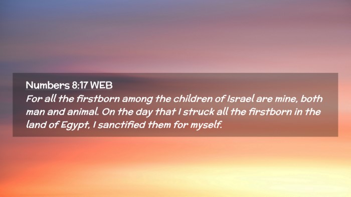 Picture 02 - Numbers 8:17 WEB Desktop Wallpaper - For all the firstborn among the children of - Desktop Bible Verse Wallpaper