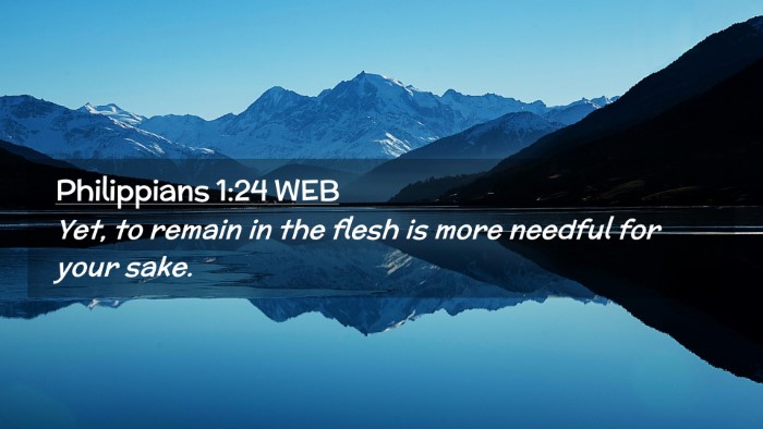 Picture 02 - Philippians 1:24 WEB Desktop Wallpaper - Yet, to remain in the flesh is more needful for - Desktop Bible Verse Wallpaper