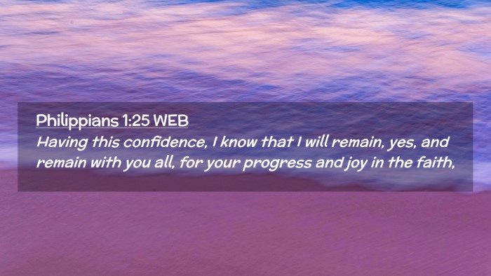 Picture 02 - Philippians 1:25 WEB Desktop Wallpaper - Having this confidence, I know that I will - Desktop Bible Verse Wallpaper