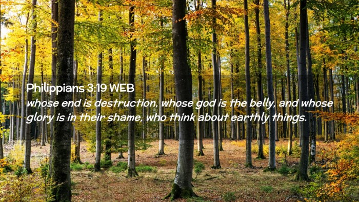 Picture 02 - Philippians 3:19 WEB Desktop Wallpaper - whose end is destruction, whose god is the belly, - Desktop Bible Verse Wallpaper