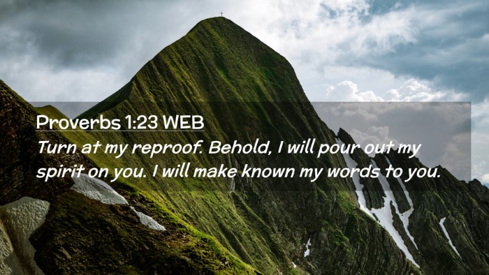 Picture 02 - Proverbs 1:23 WEB Desktop Wallpaper - Turn at my reproof. Behold, I will pour out my - Desktop Bible Verse Wallpaper