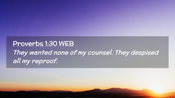 Picture 02 - Proverbs 1:30 WEB Desktop Wallpaper - They wanted none of my counsel. They despised all - Desktop Bible Verse Wallpaper