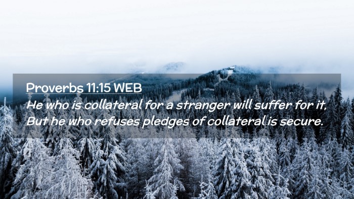 Picture 02 - Proverbs 11:15 WEB Desktop Wallpaper - He who is collateral for a stranger will suffer - Desktop Bible Verse Wallpaper