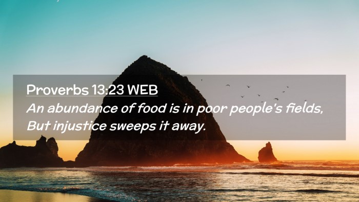 Picture 02 - Proverbs 13:23 WEB Desktop Wallpaper - An abundance of food is in poor people's fields, - Desktop Bible Verse Wallpaper