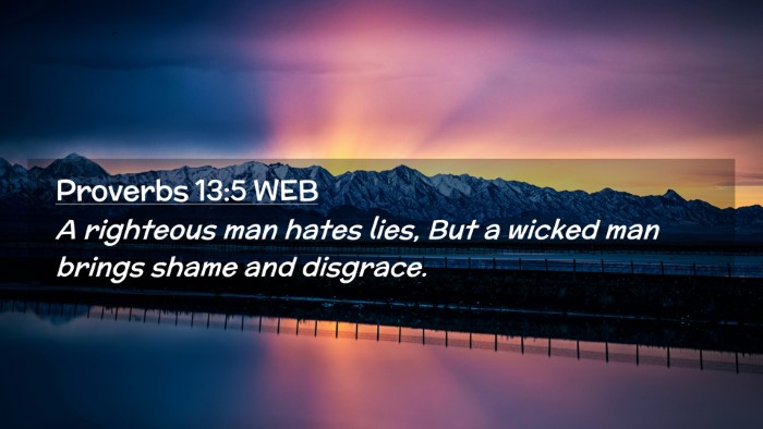 Picture 02 - Proverbs 13:5 WEB Desktop Wallpaper - A righteous man hates lies, But a wicked man - Desktop Bible Verse Wallpaper
