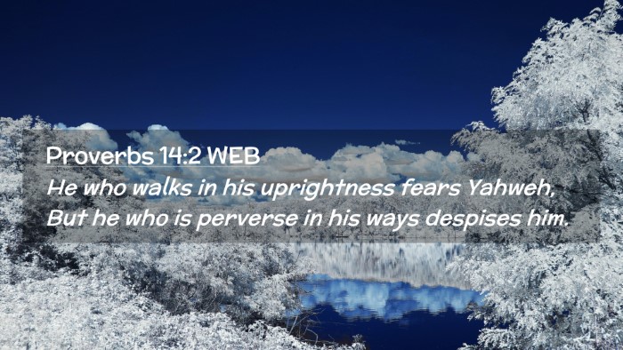 Picture 02 - Proverbs 14:2 WEB Desktop Wallpaper - He who walks in his uprightness fears Yahweh, But - Desktop Bible Verse Wallpaper