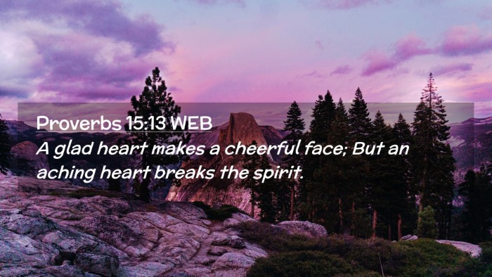 Picture 02 - Proverbs 15:13 WEB Desktop Wallpaper - A glad heart makes a cheerful face; But an aching - Desktop Bible Verse Wallpaper
