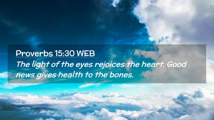 Picture 02 - Proverbs 15:30 WEB Desktop Wallpaper - The light of the eyes rejoices the heart. Good - Desktop Bible Verse Wallpaper