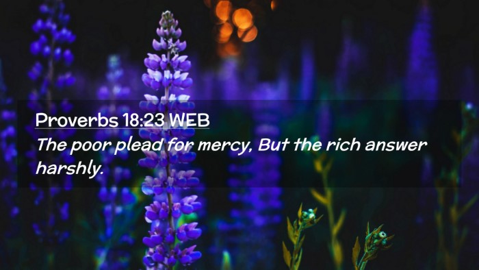 Picture 02 - Proverbs 18:23 WEB Desktop Wallpaper - The poor plead for mercy, But the rich answer - Desktop Bible Verse Wallpaper