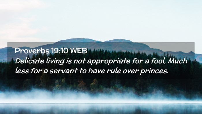 Picture 02 - Proverbs 19:10 WEB Desktop Wallpaper - Delicate living is not appropriate for a fool, - Desktop Bible Verse Wallpaper