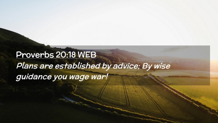 Picture 02 - Proverbs 20:18 WEB Desktop Wallpaper - Plans are established by advice; By wise guidance - Desktop Bible Verse Wallpaper