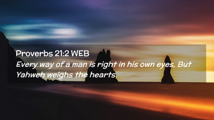 Picture 02 - Proverbs 21:2 WEB Desktop Wallpaper - Every way of a man is right in his own eyes, But - Desktop Bible Verse Wallpaper