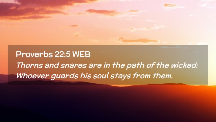 Picture 02 - Proverbs 22:5 WEB Desktop Wallpaper - Thorns and snares are in the path of the wicked: - Desktop Bible Verse Wallpaper