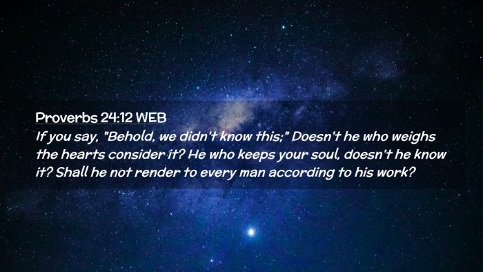 Picture 02 - Proverbs 24:12 WEB Desktop Wallpaper - If you say, 