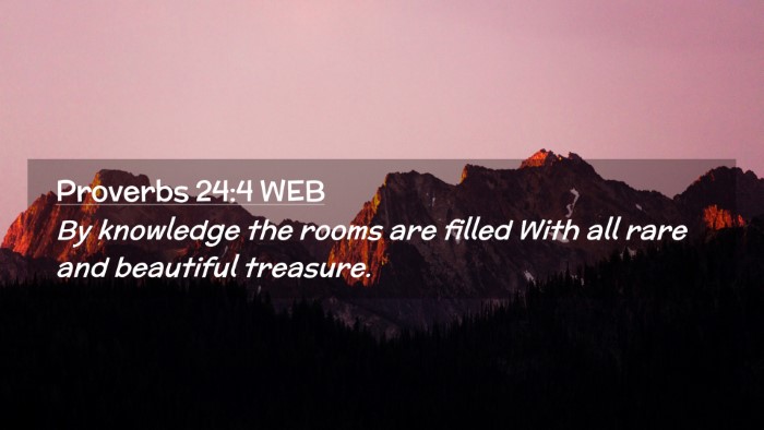Picture 02 - Proverbs 24:4 WEB Desktop Wallpaper - By knowledge the rooms are filled With all rare - Desktop Bible Verse Wallpaper