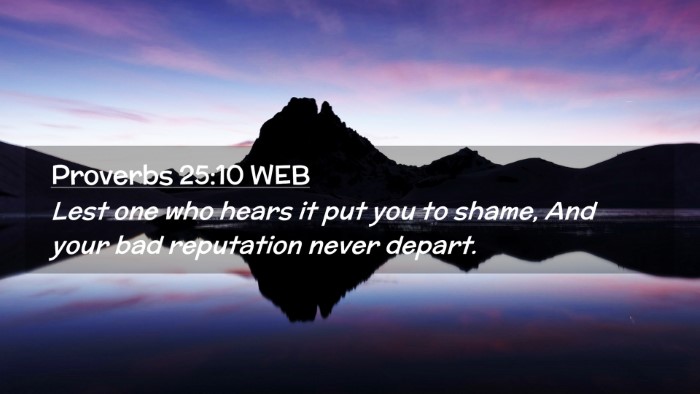 Picture 02 - Proverbs 25:10 WEB Desktop Wallpaper - Lest one who hears it put you to shame, And your - Desktop Bible Verse Wallpaper