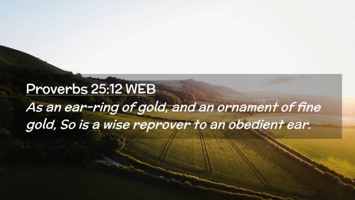 Picture 02 - Proverbs 25:12 WEB Desktop Wallpaper - As an ear-ring of gold, and an ornament of fine - Desktop Bible Verse Wallpaper
