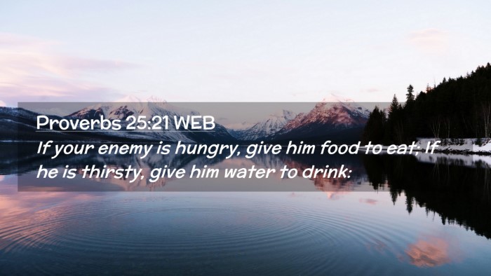 Picture 02 - Proverbs 25:21 WEB Desktop Wallpaper - If your enemy is hungry, give him food to eat; If - Desktop Bible Verse Wallpaper
