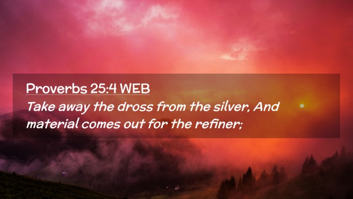Picture 02 - Proverbs 25:4 WEB Desktop Wallpaper - Take away the dross from the silver, And material - Desktop Bible Verse Wallpaper
